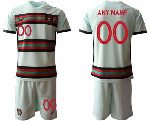 Men 2021 European Cup Portugal away grey customized Soccer Jersey1