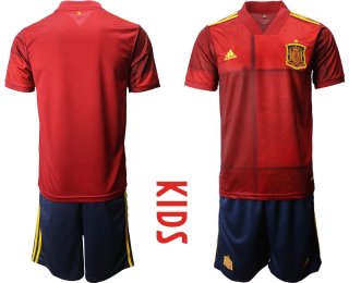 Youth 2021 European Cup Spain home red Soccer Jersey