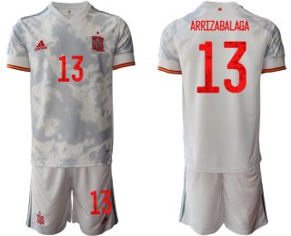 Men 2021 European Cup Spain away white 13 Soccer Jersey