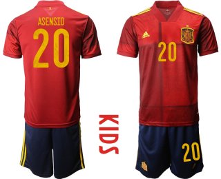 Youth 2021 European Cup Spain home red 20 Soccer Jersey