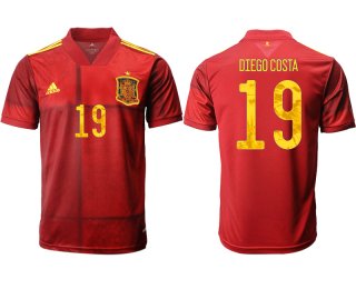 Men 2021 Europe Spain home AAA version 19 soccer jerseys