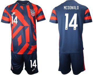 Men 2020-2021 National team United States away 14 blue Nike Soccer Jersey