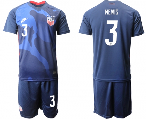 Men 2020-2021 Season National team United States away blue 3 Soccer Jersey