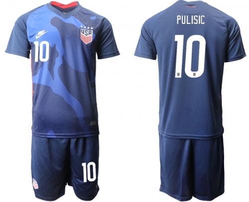 Men 2020-2021 Season National team United States away blue 10 Soccer Jersey