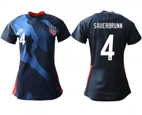 Women 2020-2021 Season National Team America away aaa 4 blue Soccer Jerseys
