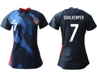 Women 2020-2021 Season National Team America away aaa 7 blue Soccer Jerseys