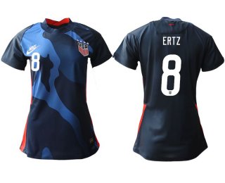 Women 2020-2021 Season National Team America away aaa 8 blue Soccer Jerseys