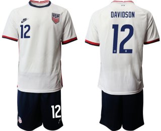 Men 2020-2021 Season National team United States home white 12 Soccer Jersey1