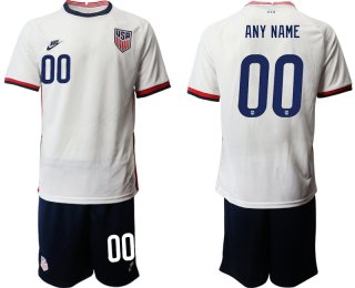 Men 2020-2021 Season National team United States home white customized Soccer Jersey