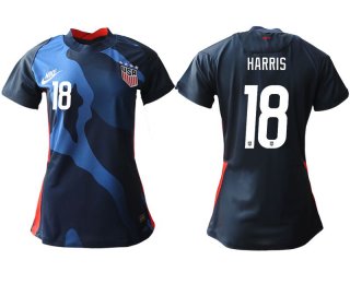 Women 2020-2021 Season National Team America away aaa 18 blue Soccer Jerseys