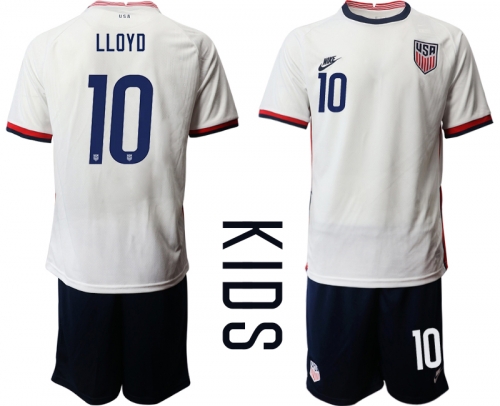 Youth 2020-2021 Season National team United States home white 10 Soccer Jersey