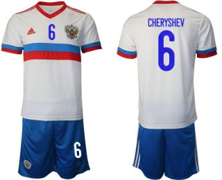 Men 2020-2021 European Cup Russia away white 6 Adidas Soccer Jersey