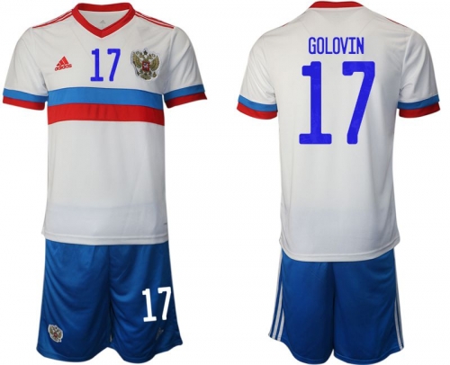 Men 2020-2021 European Cup Russia away white 17 Adidas Soccer Jersey