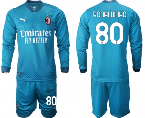 2021 Men AC milan away long sleeve 80 soccer jerseys