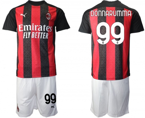 Men 2020-2021 club AC milan home 99 red Soccer Jerseys