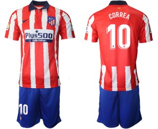 Men 2020-2021 club Atletico Madrid home 10 red Soccer Jerseys