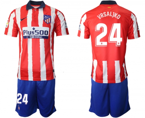 Men 2020-2021 club Atletico Madrid home 24 red Soccer Jerseys