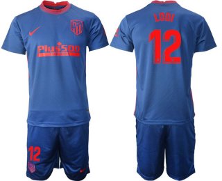 Men 2020-2021 club Atletico Madrid away 12 blue Soccer Jerseys