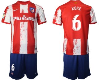 Men 2021-2022 Club Atletico Madrid home red 6 Nike Soccer Jersey