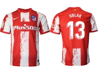 Men 2021-2022 Club Atletico Madrid home aaa version red 13 Nike Soccer Jersey