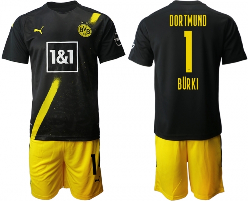 Men 2020-2021 club Borussia Dortmund away 1 black Soccer Jerseys