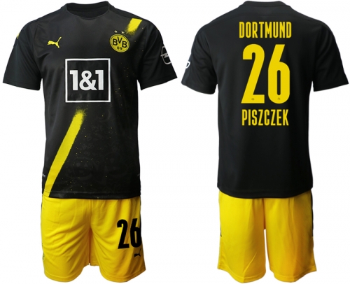 Men 2020-2021 club Borussia Dortmund away 26 black Soccer Jerseys