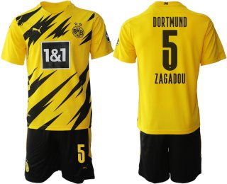 Men 2020-2021 club Borussia Dortmund home 5 yellow Soccer Jerseys