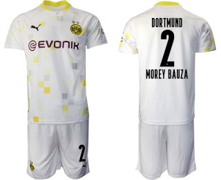 Men 2020-2021 club Borussia Dortmund Second away 2 white Soccer Jerseys