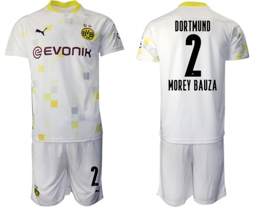 Men 2020-2021 club Borussia Dortmund Second away 2 white Soccer Jerseys