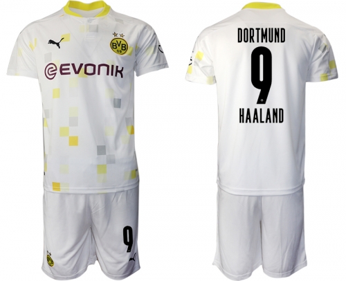 Men 2020-2021 club Borussia Dortmund Second away 9 white Soccer Jerseys