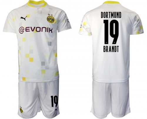 Men 2020-2021 club Borussia Dortmund Second away 19 white Soccer Jerseys