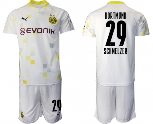 Men 2020-2021 club Borussia Dortmund Second away 29 white Soccer Jerseys