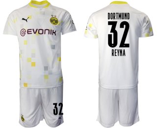 Men 2020-2021 club Borussia Dortmund Second away 32 white Soccer Jerseys