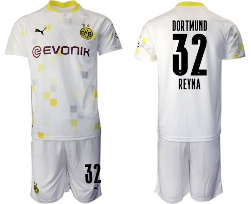 Men 2020-2021 club Borussia Dortmund Second away 32 white Soccer Jerseys