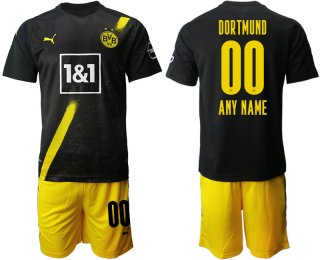 Men 2020-2021 club Borussia Dortmund away customized black Soccer Jerseys