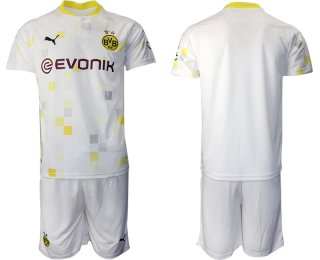 Men 2020-2021 club Borussia Dortmund Second away blank white Soccer Jerseys