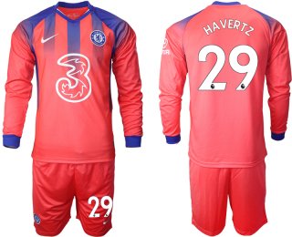 Men 2021 Chelsea away Long sleeve 29 soccer jerseys