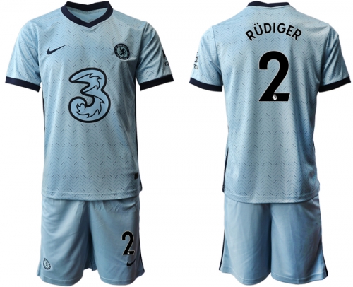 Men 2020-2021 club Chelsea away Light blue 2 Soccer Jerseys