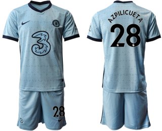 Men 2020-2021 club Chelsea away Light blue 28 Soccer Jerseys