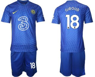 Men 2021-2022 Club Chelsea FC home blue 18 Nike Soccer Jersey