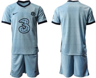 Men 2020-2021 club Chelsea away blank Light blue Soccer Jerseys