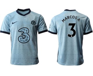 Men 2020-2021 club Chelsea away aaa version 3 Light blue Soccer Jerseys