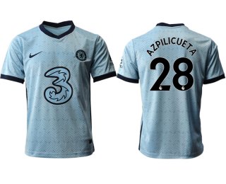 Men 2020-2021 club Chelsea away aaa version 28 Light blue Soccer Jerseys