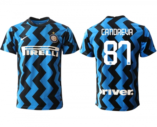 Men 2020-2021 club Inter Milan home aaa versio 87 blue Soccer Jerseys