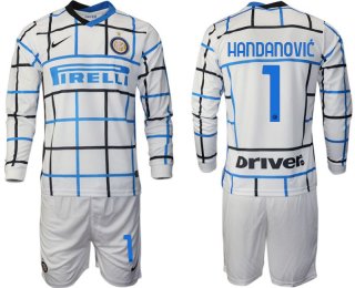 Men 2020-2021 club Inter milan away long sleeve 1 white Soccer Jerseys