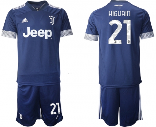 Men 2020-2021 club Juventus away 21 blue Soccer Jerseys