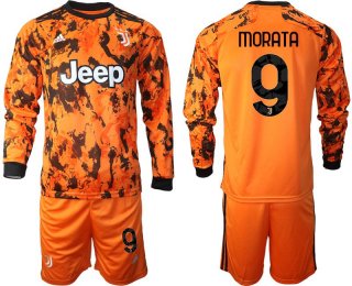 Men 2020-2021 club Juventus away long sleeves 9 orange Soccer Jerseys