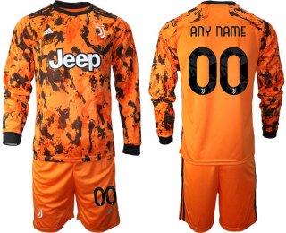 Men 2020-2021 club Juventus away long sleeves customized orange Soccer Jerseys