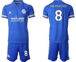 Men 2020-2021 club Leicester City home 8 blue Soccer Jerseys