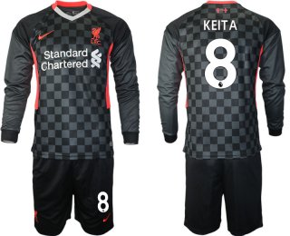 Men 2021 Liverpool away long sleeves 8 soccer jerseys